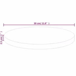 vidaXL Solid Wood Oak Round Table Top Untreated Table Top Multi Colours/Sizes - natural, 30 x 2.5 cm - Additional view 3