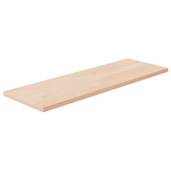 ) vidaXL Solid Wood Oak Shelf Board Untreated Wooden Storage Shelf Multi Sizes - 60 x 20 x 1.5 cm (L x W x H