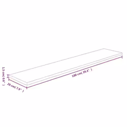 ) vidaXL Solid Wood Oak Shelf Board Untreated Wooden Storage Shelf Multi Sizes - 100 x 20 x 1.5 cm (L x W x H