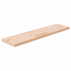 ) vidaXL Solid Wood Oak Shelf Board Untreated Wooden Storage Shelf Multi Sizes - 80 x 20 x 2.5 cm (L x W x H