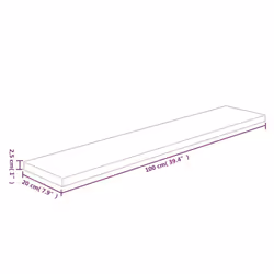 ) vidaXL Solid Wood Oak Shelf Board Untreated Wooden Storage Shelf Multi Sizes - 100 x 20 x 2.5 cm (L x W x H