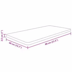 vidaXL Bathroom Countertop Treated Desktop Replacement Top Tabletop Solid Wood - natural, 80 x 40 x 2.5 cm