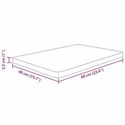 vidaXL Bathroom Countertop Treated Desktop Replacement Top Tabletop Solid Wood - natural, 60 x 40 x 2.5 cm - Additional view 3