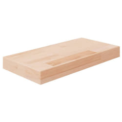 ) vidaXL Solid Wood Oak Shelf Board Untreated Wooden Storage Shelf Multi Sizes - 40 x 20 x 4 cm (L x W x H