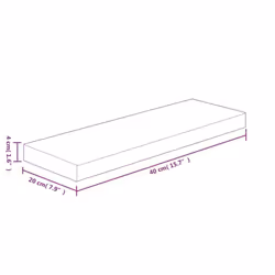 ) vidaXL Solid Wood Oak Shelf Board Untreated Wooden Storage Shelf Multi Sizes - 40 x 20 x 4 cm (L x W x H