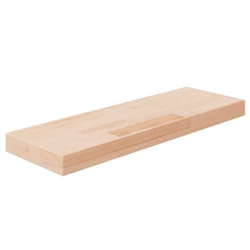 ) vidaXL Solid Wood Oak Shelf Board Untreated Wooden Storage Shelf Multi Sizes - 60 x 20 x 4 cm (L x W x H