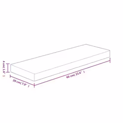 ) vidaXL Solid Wood Oak Shelf Board Untreated Wooden Storage Shelf Multi Sizes - 60 x 20 x 4 cm (L x W x H