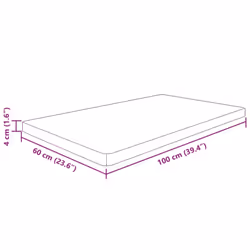 vidaXL Bathroom Countertop Treated Desktop Replacement Top Tabletop Solid Wood - natural, 100 x 60 x 4 cm - Additional view 3