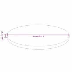 vidaXL Solid Wood Oak Round Table Top Untreated Table Top Multi Colours/Sizes - light brown, 50 x 1.5 cm - Additional view 3