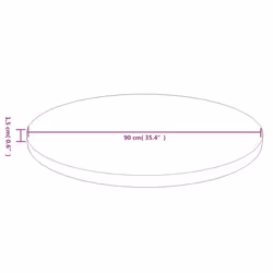 vidaXL Solid Wood Oak Round Table Top Untreated Table Top Multi Colours/Sizes - dark brown, 90 x 1.5 cm - Additional view 3