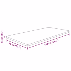 vidaXL Bathroom Countertop Treated Desktop Replacement Top Tabletop Solid Wood - light brown, 100 x 50 x 1.5 cm - Additional view 3