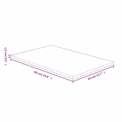 vidaXL Bathroom Countertop Treated Desktop Replacement Top Tabletop Solid Wood - light brown, 60 x 40 x 1.5 cm - Additional view 3
