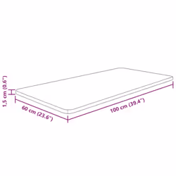 vidaXL Solid Wood Bathroom Countertop Light Brown 100x60x1.5cm Treated Desktop - Additional view 3