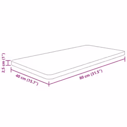 vidaXL Bathroom Countertop Treated Desktop Replacement Top Tabletop Solid Wood - light brown, 80 x 40 x 2.5 cm - Additional view 3