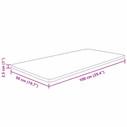 vidaXL Bathroom Countertop Treated Desktop Replacement Top Tabletop Solid Wood - light brown, 100 x 50 x 2.5 cm - Additional view 3