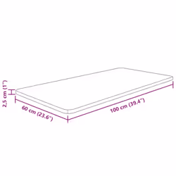 vidaXL Bathroom Countertop Treated Desktop Replacement Top Tabletop Solid Wood - light brown, 100 x 60 x 2.5 cm - Additional view 3