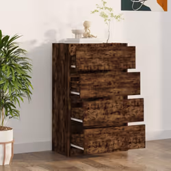 vidaXL Sideboard Engineered Wood Storage Drawer Side Cabinet Multi Colours - smoked oak - Additional view 4