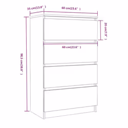 vidaXL Sideboard Engineered Wood Storage Drawer Side Cabinet Multi Colours - smoked oak - Additional view 5