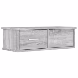vidaXL Wall-mounted Drawer Shelf Wall Rack Storage Cabinet Engineered Wood - grey sonoma