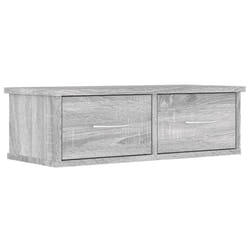 vidaXL Wall-mounted Drawer Shelf Wall Rack Storage Cabinet Engineered Wood - grey sonoma