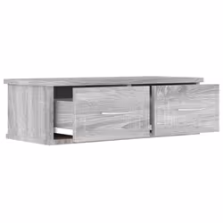 vidaXL Wall-mounted Drawer Shelf Wall Rack Storage Cabinet Engineered Wood - grey sonoma - Additional view 4