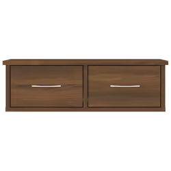 vidaXL Wall-mounted Drawer Shelf Wall Rack Storage Cabinet Engineered Wood - brown oak