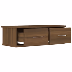 vidaXL Wall-mounted Drawer Shelf Wall Rack Storage Cabinet Engineered Wood - brown oak - Additional view 4
