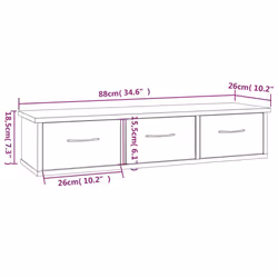 vidaXL Wall Cabinet Grey Sonoma Engineered Wood TV Unit Wall Storage Unit - Additional view 4