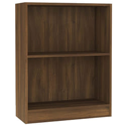 vidaXL Bookshelf Standing Shelf Storage Rack Book Cabinet Engineered Wood - brown oak, 60 x 24 x 74.5 cm