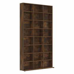 vidaXL CD Cabinet CD Shelf Rack Storage Cabinet Display Shelf Engineered Wood - smoked oak, 102 x 23 x 177.5 cm