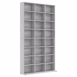 vidaXL CD Cabinet CD Shelf Rack Storage Cabinet Display Shelf Engineered Wood - grey sonoma, 102 x 23 x 177.5 cm