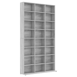 vidaXL CD Cabinet CD Shelf Rack Storage Cabinet Display Shelf Engineered Wood - grey sonoma, 102 x 23 x 177.5 cm