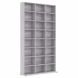 vidaXL CD Cabinet CD Shelf Rack Storage Cabinet Display Shelf Engineered Wood - grey sonoma, 102 x 23 x 177.5 cm