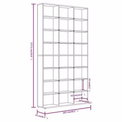 vidaXL CD Cabinet CD Shelf Rack Storage Cabinet Display Shelf Engineered Wood - brown oak, 102 x 23 x 177.5 cm - Additional view 7