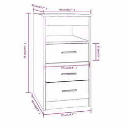 vidaXL Drawer Cabinet Storage Cabinet Chest Drawer Nightstand Engineered Wood - smoked oak - Additional view 9