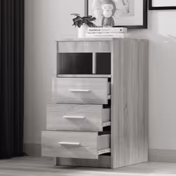 vidaXL Drawer Cabinet Storage Cabinet Chest Drawer Nightstand Engineered Wood - grey sonoma - Additional view 4