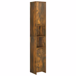 vidaXL Bathroom Cabinet Cupboard Storage Rack Washer Shelf Engineered Wood - smoked oak