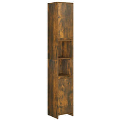 vidaXL Bathroom Cabinet Cupboard Storage Rack Washer Shelf Engineered Wood - smoked oak