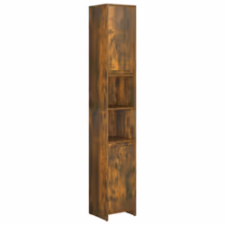 vidaXL Bathroom Cabinet Cupboard Storage Rack Washer Shelf Engineered Wood - smoked oak