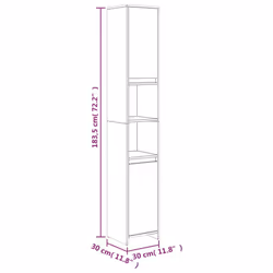 vidaXL Bathroom Cabinet Cupboard Storage Rack Washer Shelf Engineered Wood - smoked oak - Additional view 4
