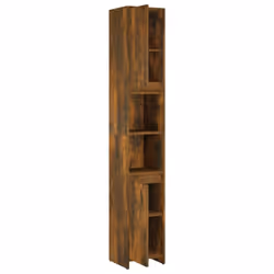 vidaXL Bathroom Cabinet Cupboard Storage Rack Washer Shelf Engineered Wood - smoked oak - Additional view 6