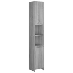 vidaXL Bathroom Cabinet Cupboard Storage Rack Washer Shelf Engineered Wood - grey sonoma