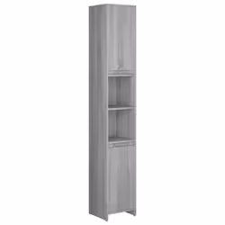 vidaXL Bathroom Cabinet Cupboard Storage Rack Washer Shelf Engineered Wood - grey sonoma