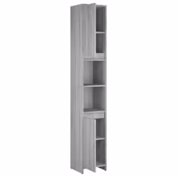vidaXL Bathroom Cabinet Cupboard Storage Rack Washer Shelf Engineered Wood - grey sonoma - Additional view 5