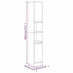 vidaXL Bathroom Cabinet Cupboard Storage Rack Washer Shelf Engineered Wood - grey sonoma - Additional view 8