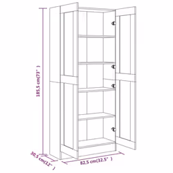 vidaXL Book Cabinet Storage Rack Bookshelf Bookcase Sideboard Engineered Wood - smoked oak, 82.5 x 30.5 x 185.5 cm - Additional view 5