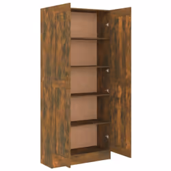 vidaXL Book Cabinet Storage Rack Bookshelf Bookcase Sideboard Engineered Wood - smoked oak, 82.5 x 30.5 x 185.5 cm - Additional view 7