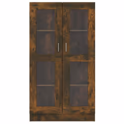vidaXL Vitrine Cabinet Book Stand Rack Cupboard Highboard Engineered Wood - smoked oak, 82.5 x 30.5 x 150 cm