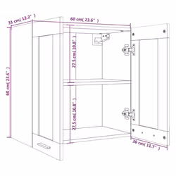 vidaXL Kitchen Cabinet Home Storage Shelf Organiser Cupboard Engineered Wood - smoked oak - Additional view 9