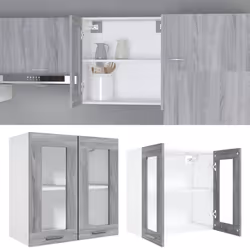 vidaXL Kitchen Cabinet Home Storage Shelf Organiser Cupboard Engineered Wood - grey sonoma - Additional view 6